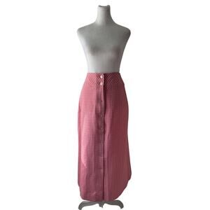 Vintage ‘70s Pink Button Front Midi Skirt